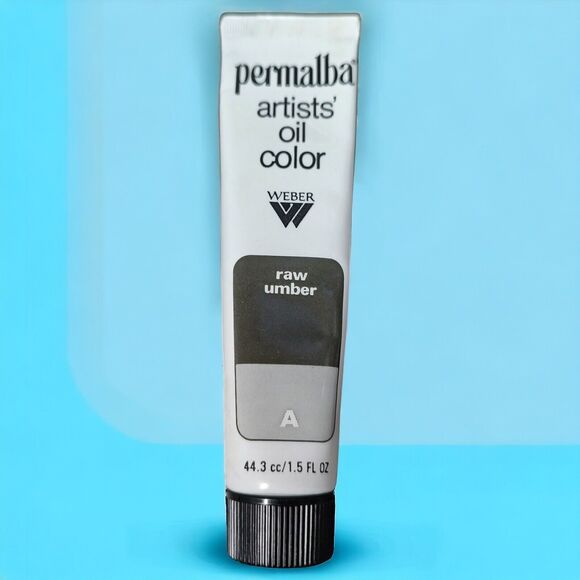 VTG Unused Weber Permalba Oil Paint Silver Asphaltum Raw Umber Black Terra Verte - Picture 7 of 14